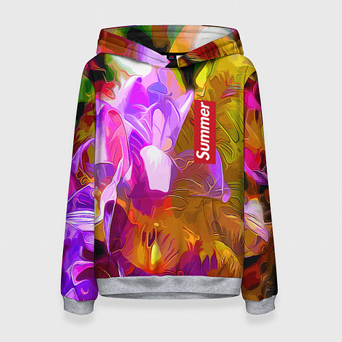 Женская толстовка Красочный цветочный узор Лето Colorful Floral Patt / 3D-Меланж – фото 1