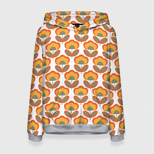 Женская толстовка ЦВЕТЫ В СТИЛЕ 70х / 3D-Меланж – фото 1