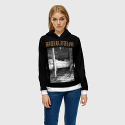 Толстовка-худи женская Burzum cockroaches, цвет: 3D-белый — фото 2