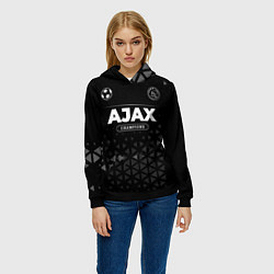 Толстовка-худи женская Ajax Champions Uniform, цвет: 3D-черный — фото 2