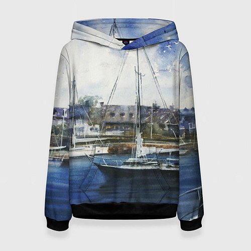 Женская толстовка Во французской гавани / 3D-Черный – фото 1