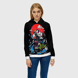 Толстовка-худи женская Шинобу Кочо Гию Томиока КЛИНОК РАССЕКАЮЩИЙ ДЕМОНОВ, цвет: 3D-белый — фото 2