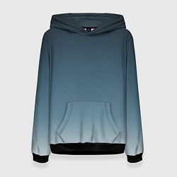 Толстовка-худи женская GRADIENT shades of blue, цвет: 3D-черный