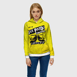 Толстовка-худи женская Sex Pistols experience LIVE, цвет: 3D-белый — фото 2
