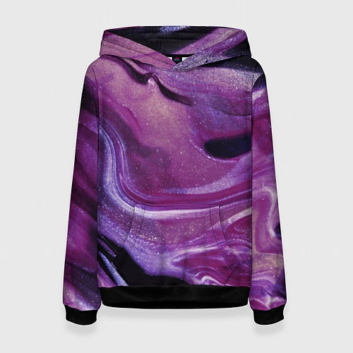 Женская толстовка Фиолетовая текстура / 3D-Черный – фото 1