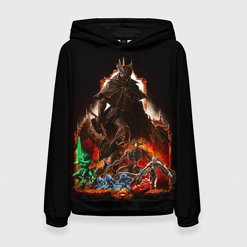 Женская толстовка BLOODBORNE Экспозиция боссов / 3D-Черный – фото 1