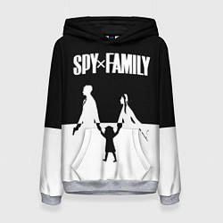 Толстовка-худи женская Семья шпиона Логотип, цвет: 3D-меланж