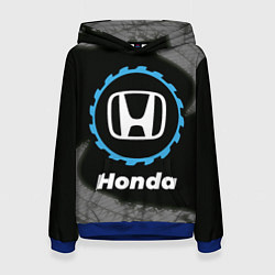 Толстовка-худи женская Honda в стиле Top Gear со следами шин на фоне, цвет: 3D-синий