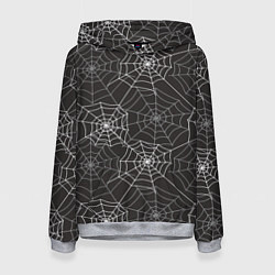 Толстовка-худи женская Паутинка паттерн, цвет: 3D-меланж