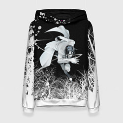 Женская толстовка Белый Неон над лесом White Neon