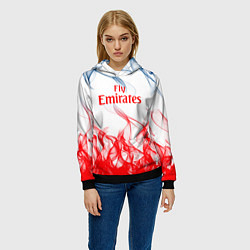 Толстовка-худи женская Arsenal пламя, цвет: 3D-черный — фото 2