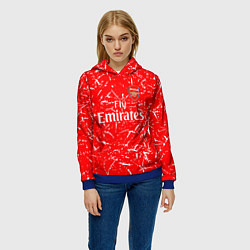 Толстовка-худи женская Arsenal fly emirates sport, цвет: 3D-синий — фото 2