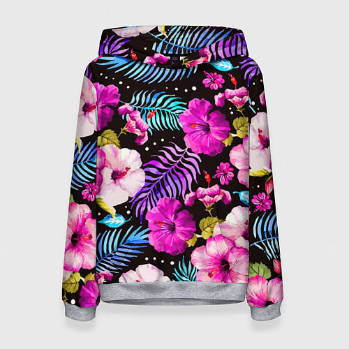 Женская толстовка Floral pattern Summer night Fashion trend / 3D-Меланж – фото 1
