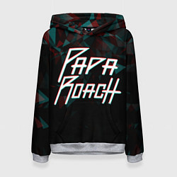 Толстовка-худи женская Papa roach Glitch Big Logo, цвет: 3D-меланж