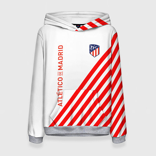 Женская толстовка Atletico madrid красные полосы / 3D-Меланж – фото 1