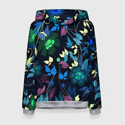 Женская толстовка Color summer night Floral pattern