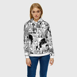 Толстовка-худи женская Log Horizon pattern, цвет: 3D-белый — фото 2