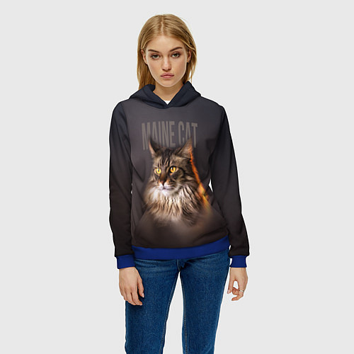 Женская толстовка Maine cat / 3D-Синий – фото 3