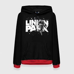 Толстовка-худи женская Linkin Park логотип с фото, цвет: 3D-красный