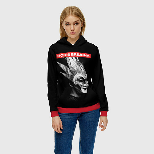 Женская толстовка Boris Brejcha в маске / 3D-Красный – фото 3