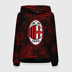 Толстовка-худи женская Ac milan фк милан logo, цвет: 3D-черный