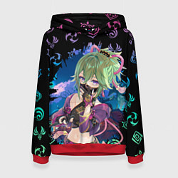 Толстовка-худи женская Куки Синобу Геншин Импакт, цвет: 3D-красный