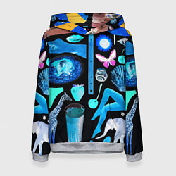 Толстовка-худи женская Underground pattern Fashion 2099, цвет: 3D-меланж