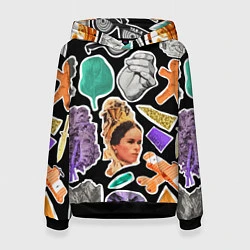Толстовка-худи женская Underground pattern Fashion trend, цвет: 3D-черный