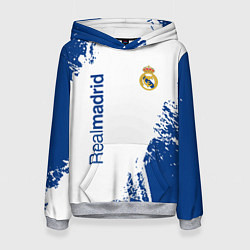 Толстовка-худи женская Реал Мадрид краска, цвет: 3D-меланж