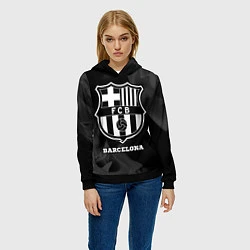 Толстовка-худи женская Barcelona Sport на темном фоне, цвет: 3D-черный — фото 2