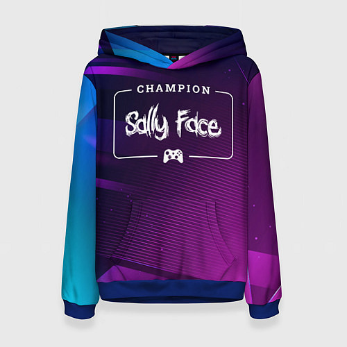 Женская толстовка Sally Face Gaming Champion: рамка с лого и джойсти / 3D-Синий – фото 1