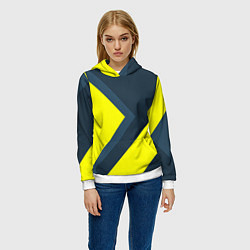 Толстовка-худи женская Геометрическая Стрелка, цвет: 3D-белый — фото 2