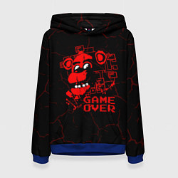 Толстовка-худи женская Пять ночей с фредди - game over, цвет: 3D-синий