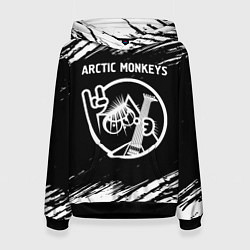 Толстовка-худи женская Arctic Monkeys - КОТ - Краски, цвет: 3D-черный