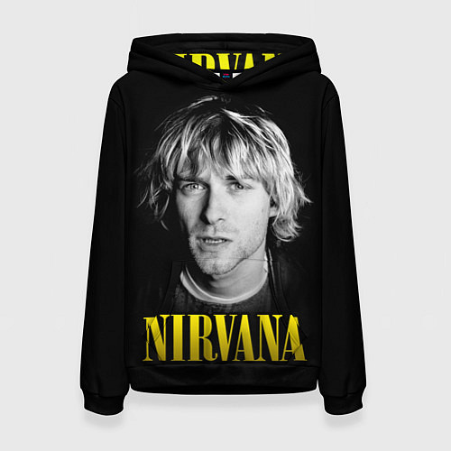 Женская толстовка Nirvana - Kurt Donald Cobain / 3D-Черный – фото 1