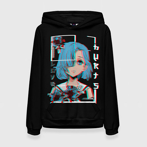 Женская толстовка Love Anime Girl Flowers / 3D-Черный – фото 1