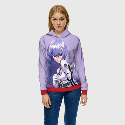 Женская толстовка Рей Аянами-назначенный пилот / 3D-Красный – фото 3