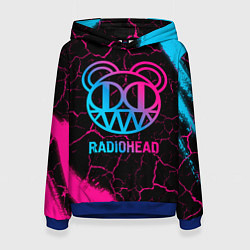 Толстовка-худи женская Radiohead - neon gradient, цвет: 3D-синий