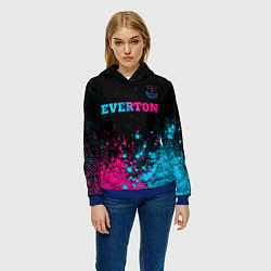 Толстовка-худи женская Everton - neon gradient, цвет: 3D-синий — фото 2