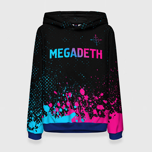Женская толстовка Megadeth - neon gradient / 3D-Синий – фото 1