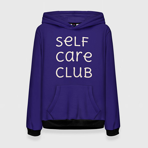 Женская толстовка Self care club blue / 3D-Черный – фото 1