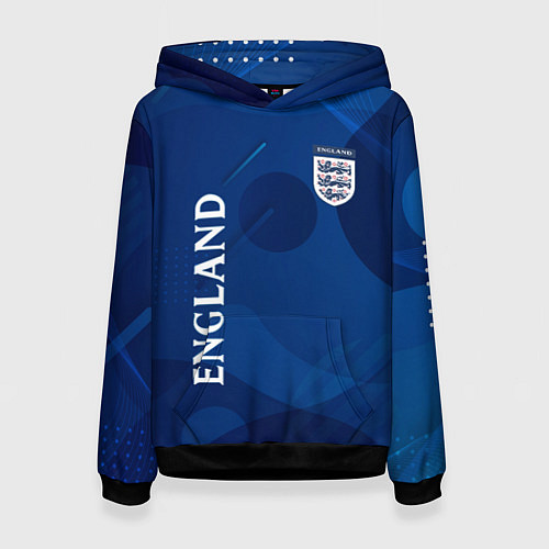 Женская толстовка Сборная Англии Синяя Абстракция / 3D-Черный – фото 1