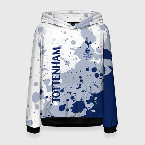 Женская толстовка Tottenham hotspur Брызги красок / 3D-Черный – фото 1