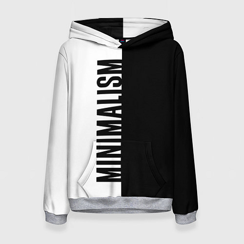Женская толстовка MINIMALISM - BLACK AND WHITE / 3D-Меланж – фото 1