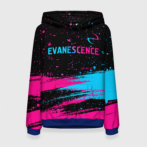 Женская толстовка Evanescence - neon gradient: символ сверху / 3D-Синий – фото 1