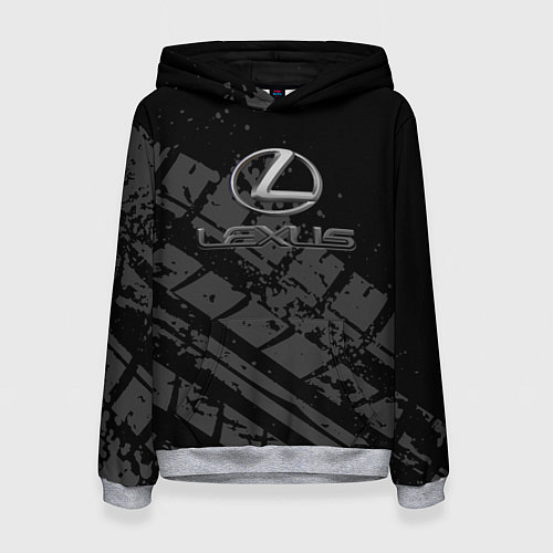 Женская толстовка Lexus - След шины / 3D-Меланж – фото 1