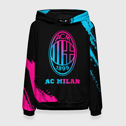 Толстовка-худи женская AC Milan - neon gradient, цвет: 3D-черный