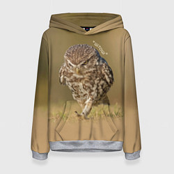 Толстовка-худи женская Штош - мем - совёнок, цвет: 3D-меланж