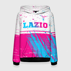 Женская толстовка Lazio neon gradient style: символ сверху