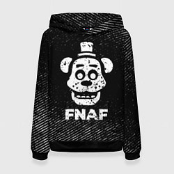 Толстовка-худи женская FNAF с потертостями на темном фоне, цвет: 3D-черный